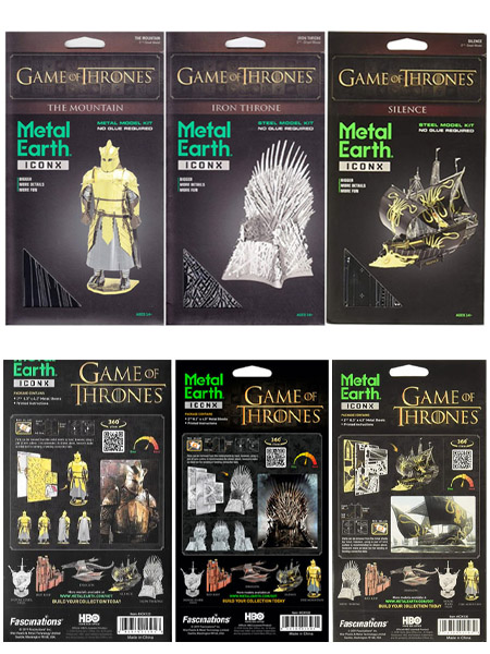 Metal Earth ICONX Game of Thrones Set of 3 Metal Model Kits